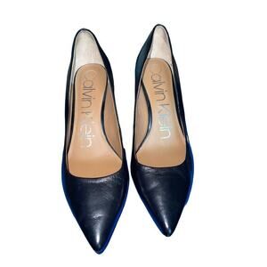 Calvin Klein Black Leather 3" Heel Pump Size 8 (#29)